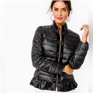 NWT Lilly Pulitzer Darcia puffer jacket. Size 10 in Onyx Black